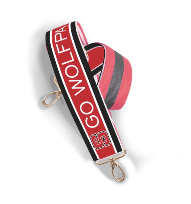 Classic Collegiate Licensed Bag Strap with Stripes - 1.5" wide