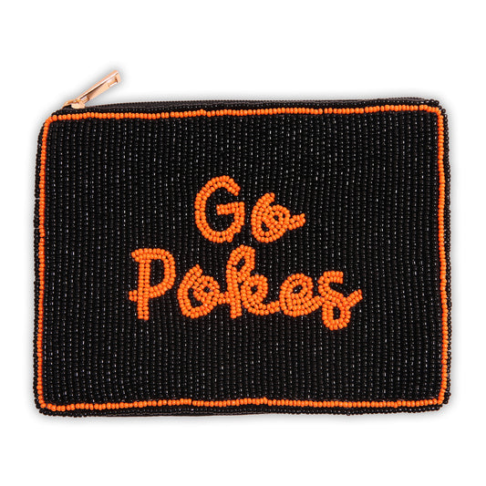 Hand Beaded Coin Pouch - Oklahoma State Cowboys