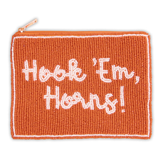 Hand Beaded Coin Pouch - Texas Longhorns