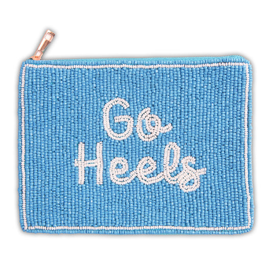 Hand Beaded Coin Pouch - North Carolina Tar Heels