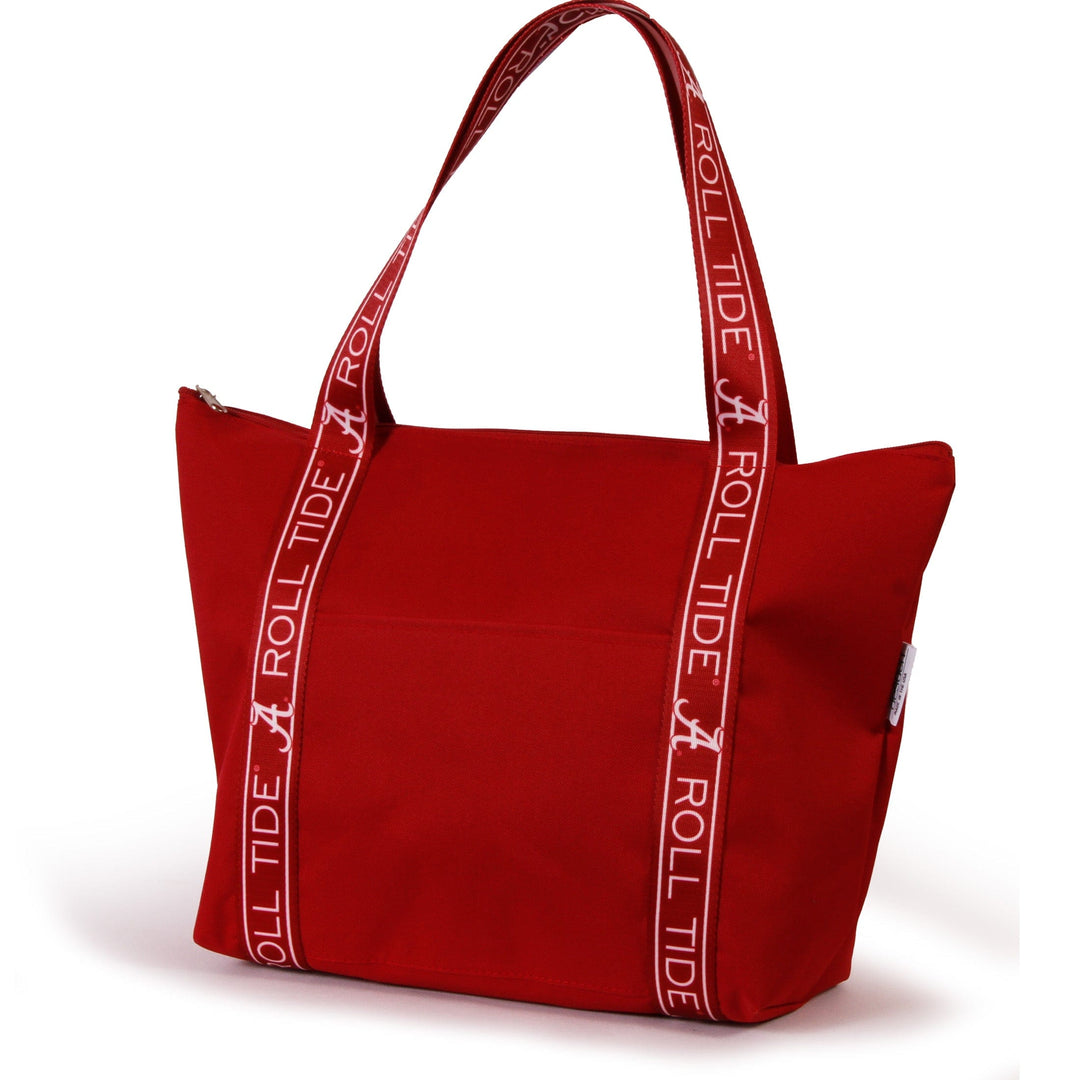 University of Alabama Tote Bag in Crimson and White with zipper closure
