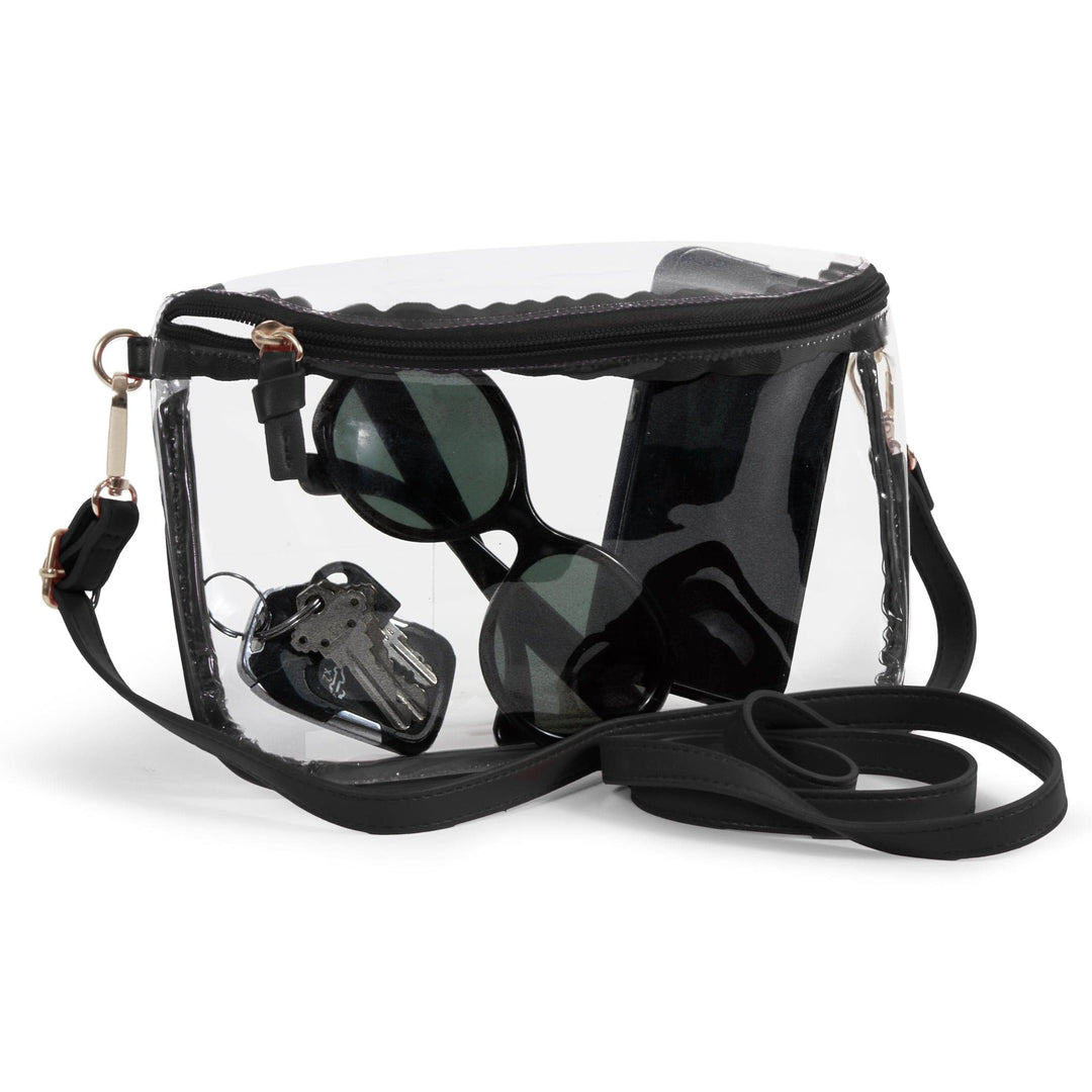 Desden Purse Black Trimmed Clear Sling Purse by Desden