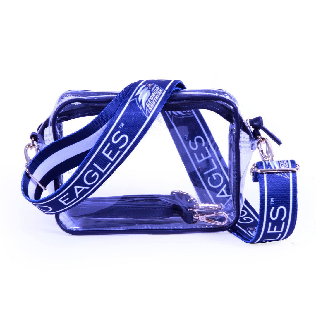 Desden Purse Bridget Clear Purse with Patterned Shoulder Straps - Georgia Southern