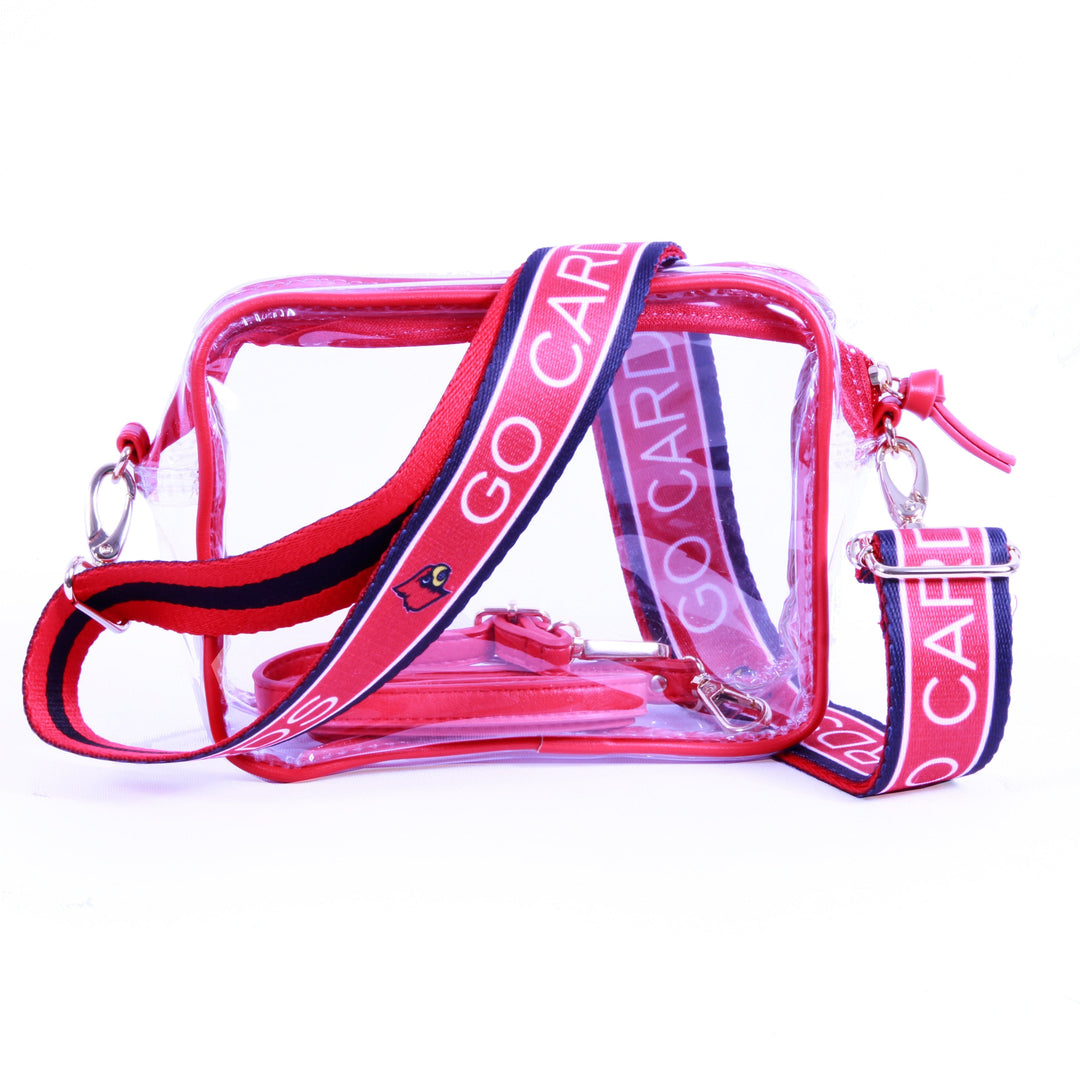 Desden Purse Bridget Clear Purse with Patterned Shoulder Straps - Louisville