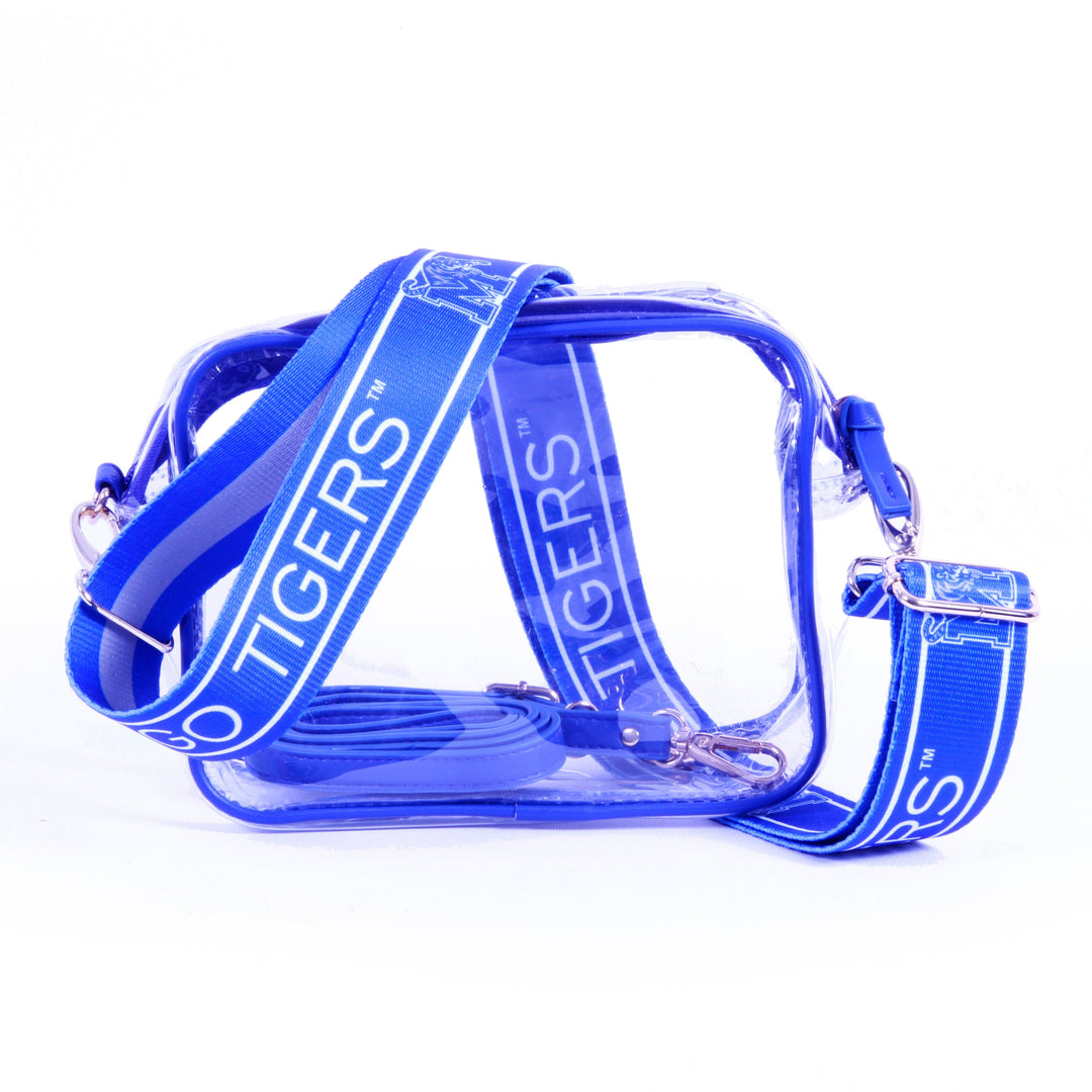 Desden Purse Bridget Clear Purse with Patterned Shoulder Straps - Memphis