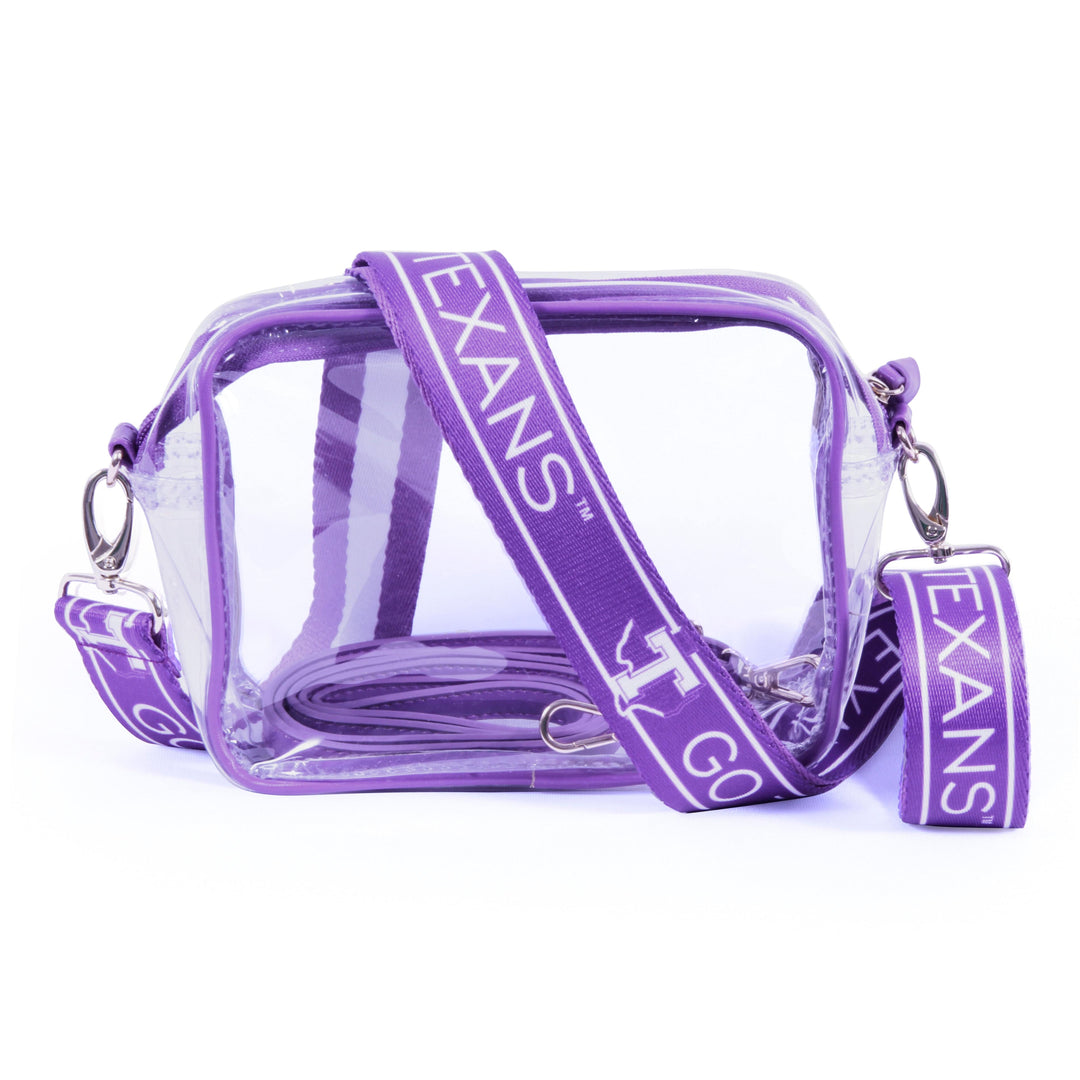 Desden Purse Bridget Clear Purse with Patterned Shoulder Straps - Tarleton State