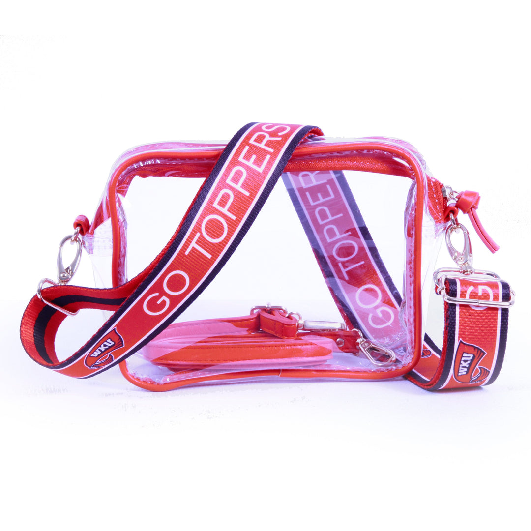 Desden Purse Bridget Clear Purse with Patterned Shoulder Straps - Western Kentucky