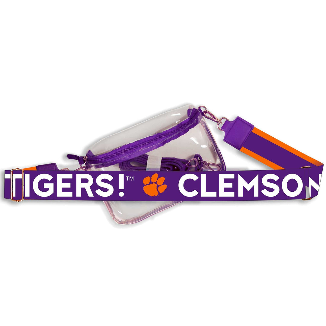 Desden Clemson Hailey Clear Sling Bag with Logo Strap by Desden