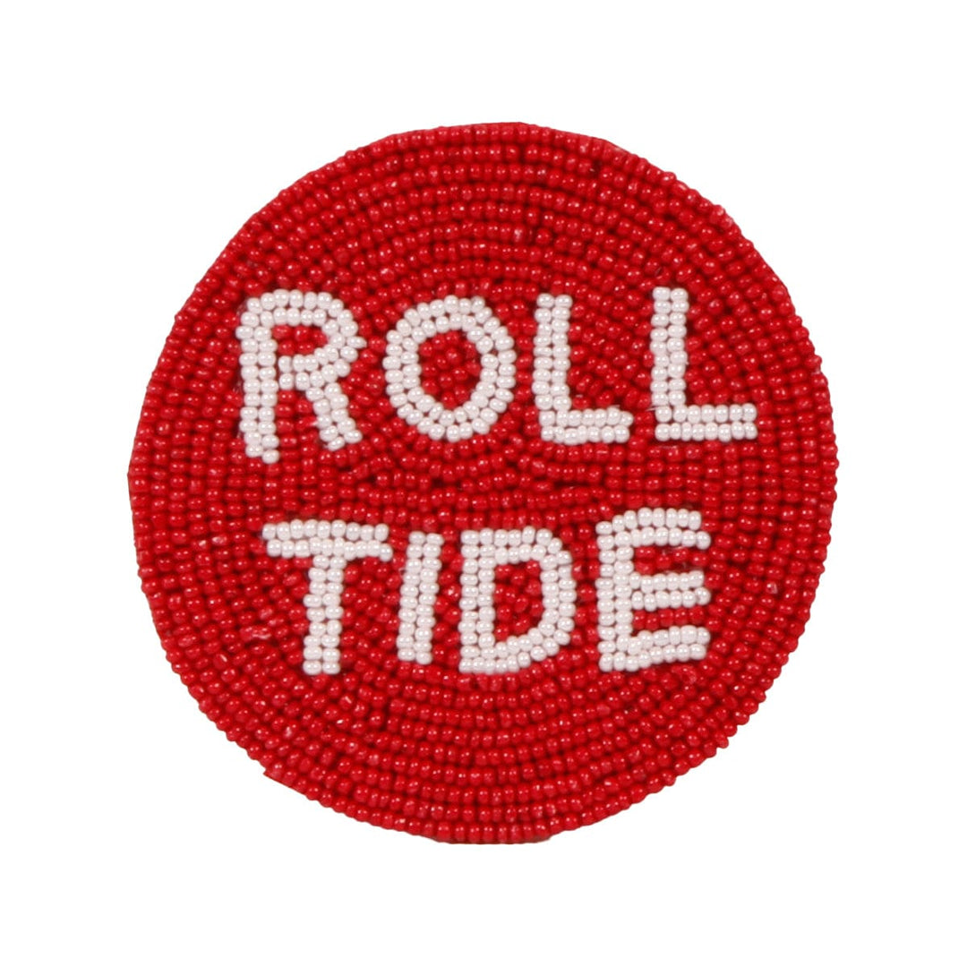 Desden Headband Default Value Alabama Roll Tide Beaded Button in Crimson and White by Desden