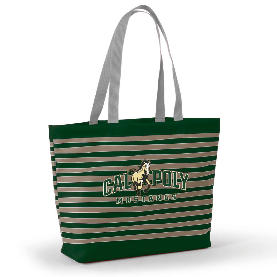 Desden Tote Default Value Cal Poly Tatum Tote Wavy Striped Tote  by Desden