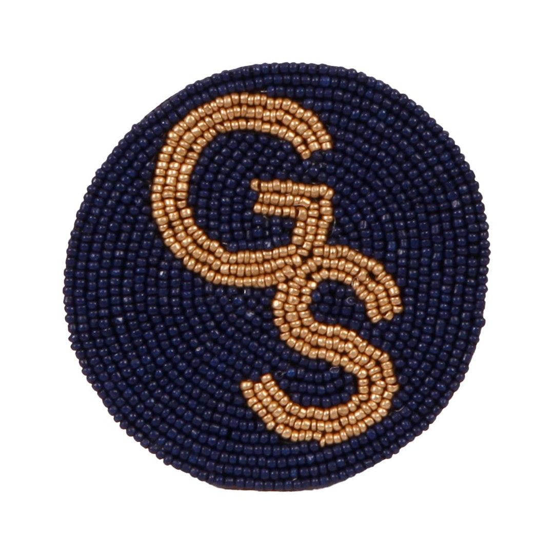 Desden Headband Default Value Georgia Southern Go Eagles Beaded Button in Navy and Gold  by Desden