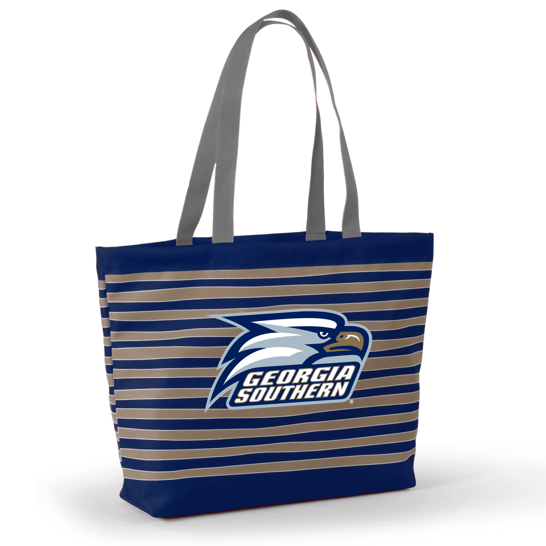 Desden Tote Default Value Georgia Southern Tatum Tote Wavy Striped Tote  by Desden
