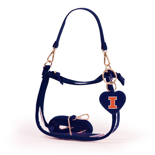 Illinois Clara Clear Crossbody Purse, stadium-approved, officially licensed, by Desden