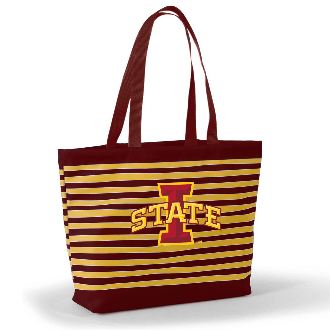 Desden Tote Default Value Iowa State Tatum Tote Wavy Striped Tote  by Desden