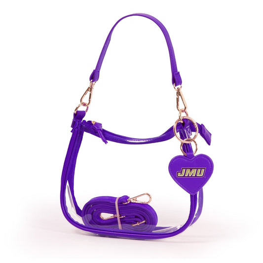 James Madison Clara Clear Crossbody Purse, stadium-approved, officially licensed, by Desden