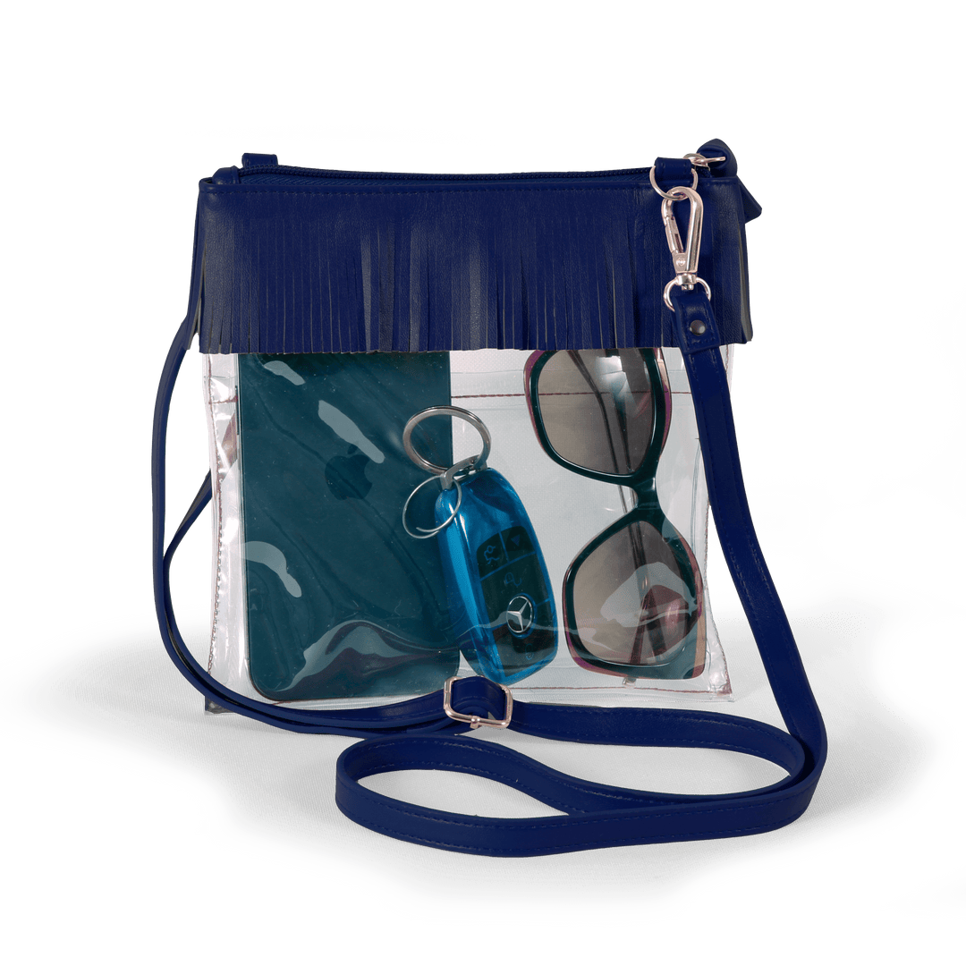 Desden Crossbody Default Value Judyann Clear crossbody with fringe - Navy