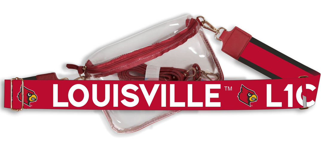 Desden Default Value Louisville Hailey Clear Purse with Logo Strap by Desden
