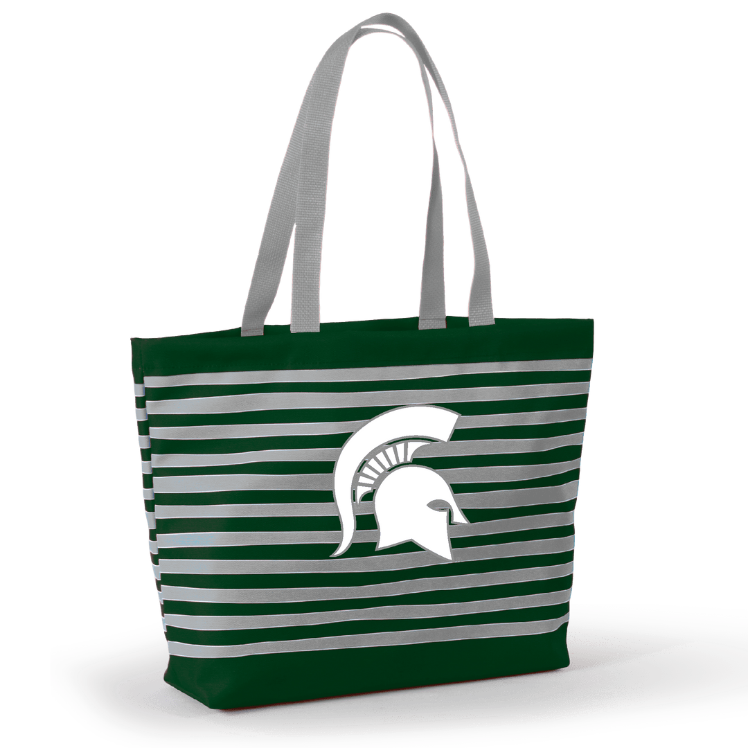Desden Tote Default Value Michigan State Tatum Tote Wavy Striped Tote  by Desden