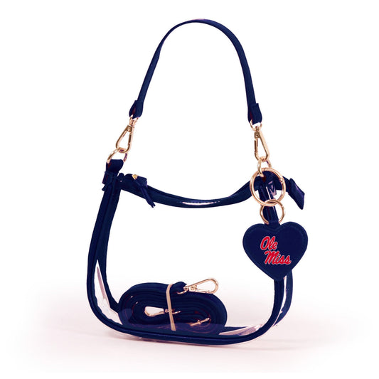 Ole Miss Clara Clear Crossbody Purse, stadium-approved, officially licensed, by Desden