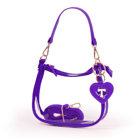 Tarleton State Clara Clear Crossbody Purse, stadium-approved, officially licensed, by Desden