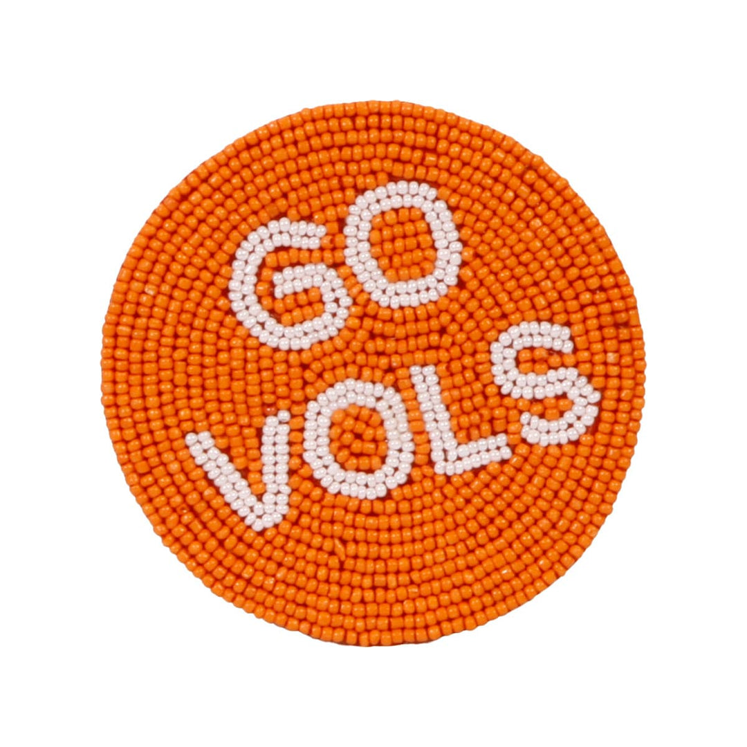 Desden Headband Default Value Tennessee Go Vols Beaded Button in Orange and White by Desden