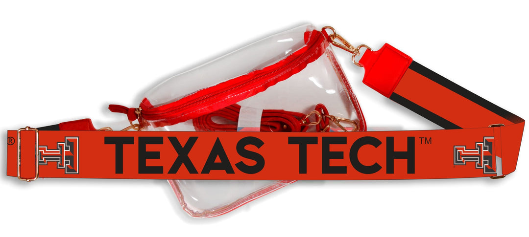 Desden Default Value Texas Tech  Hailey Clear Purse with Logo Strap by Desden
