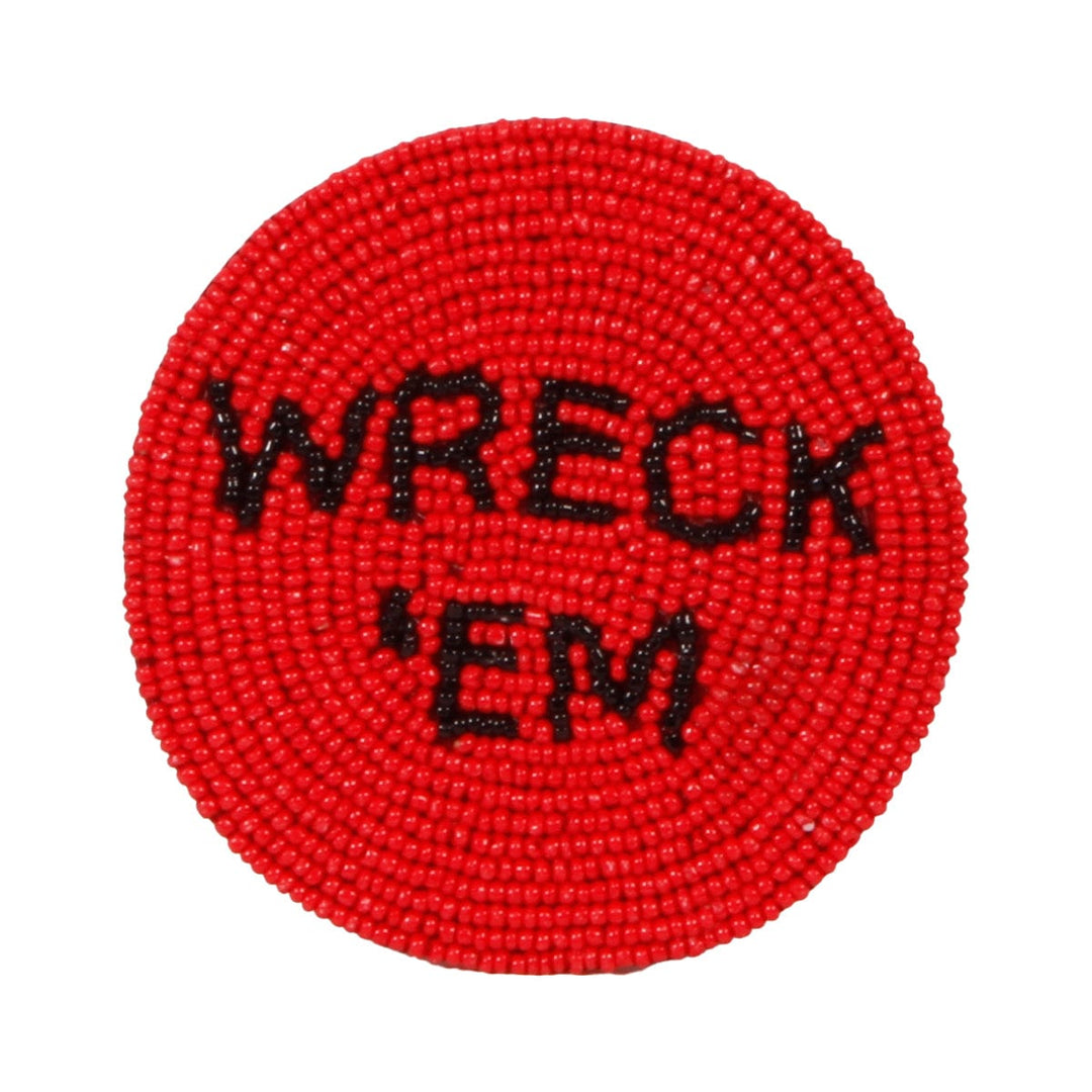 Desden Headband Default Value Texas Tech Wreck 'Em Beaded Button in Red and Black by Desden