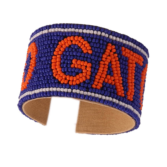 Desden Beaded Cuff Florida Go Gators Beaded Cuff in Royal and Orange by Desden