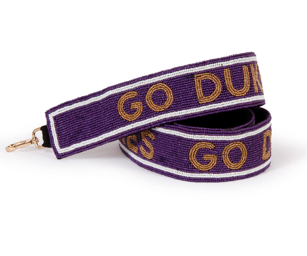 Desden Strap James Madison University Beaded Purse Strap in Purple and Metallic Gold by Desden