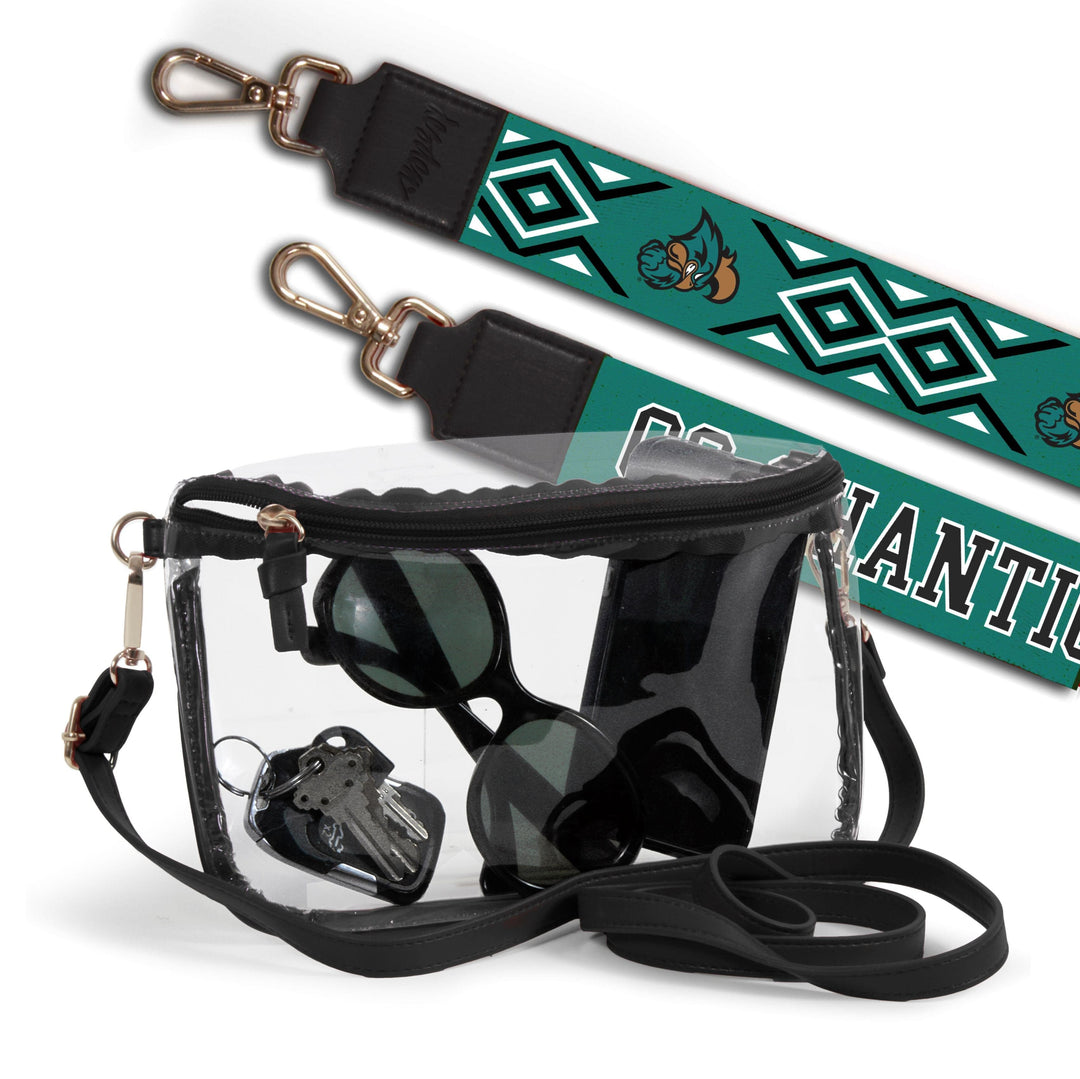 Desden Purse Lexi Clear Purse with Patterned Shoulder Straps - Coastal Carolina University