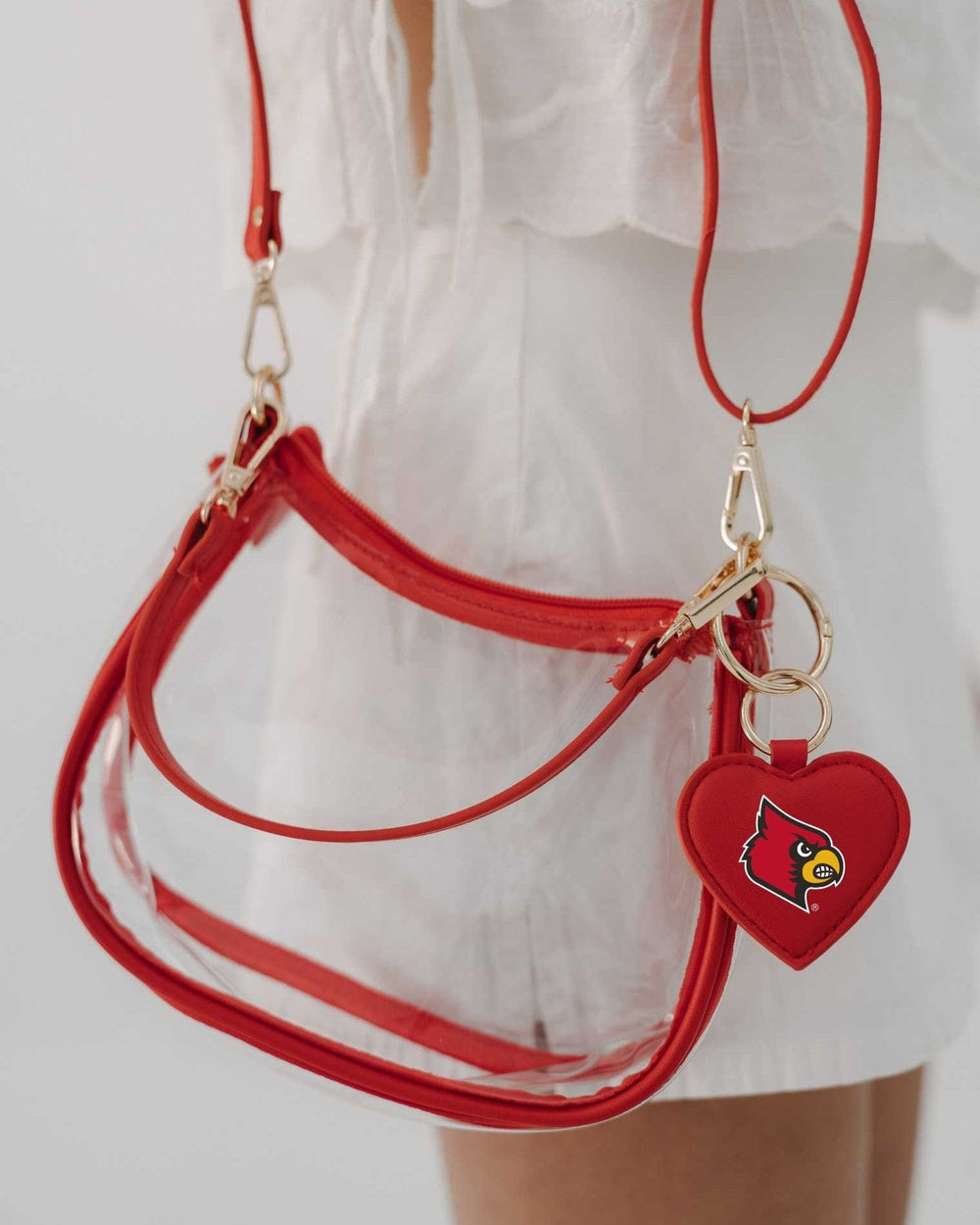 Desden Purse Louisville Cardinals Clear Clara Purse with Heart Charm