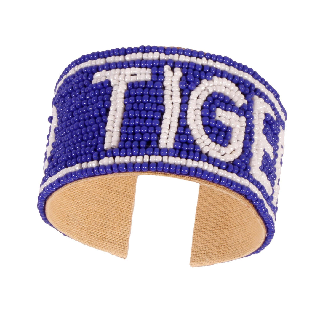Desden Beaded Cuff Memphis Go Tigers Beaded Cuff in Royal and White by Desden