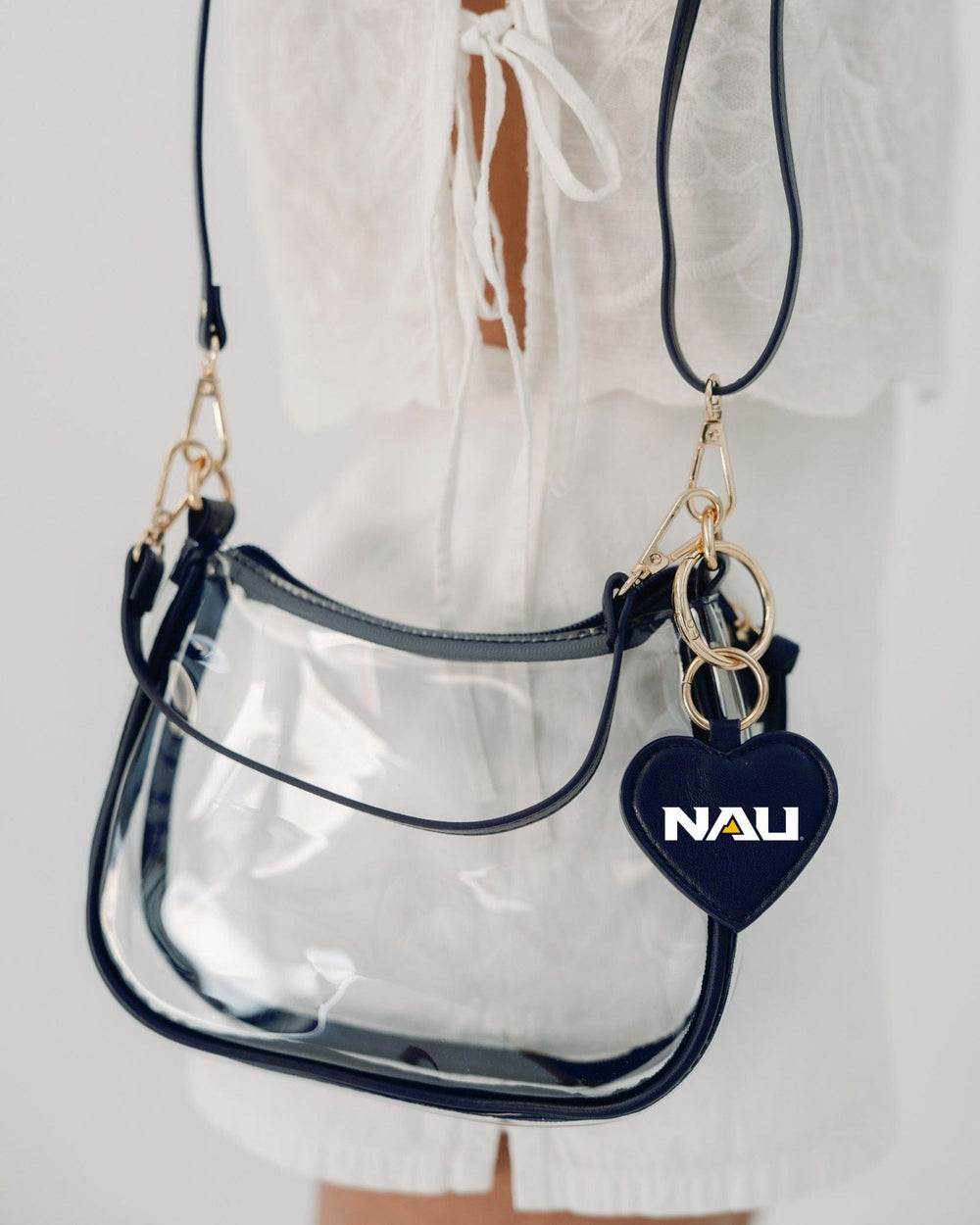 Desden Purse Northern Arizona Lumberjacks Clear Clara Purse with Heart Charm