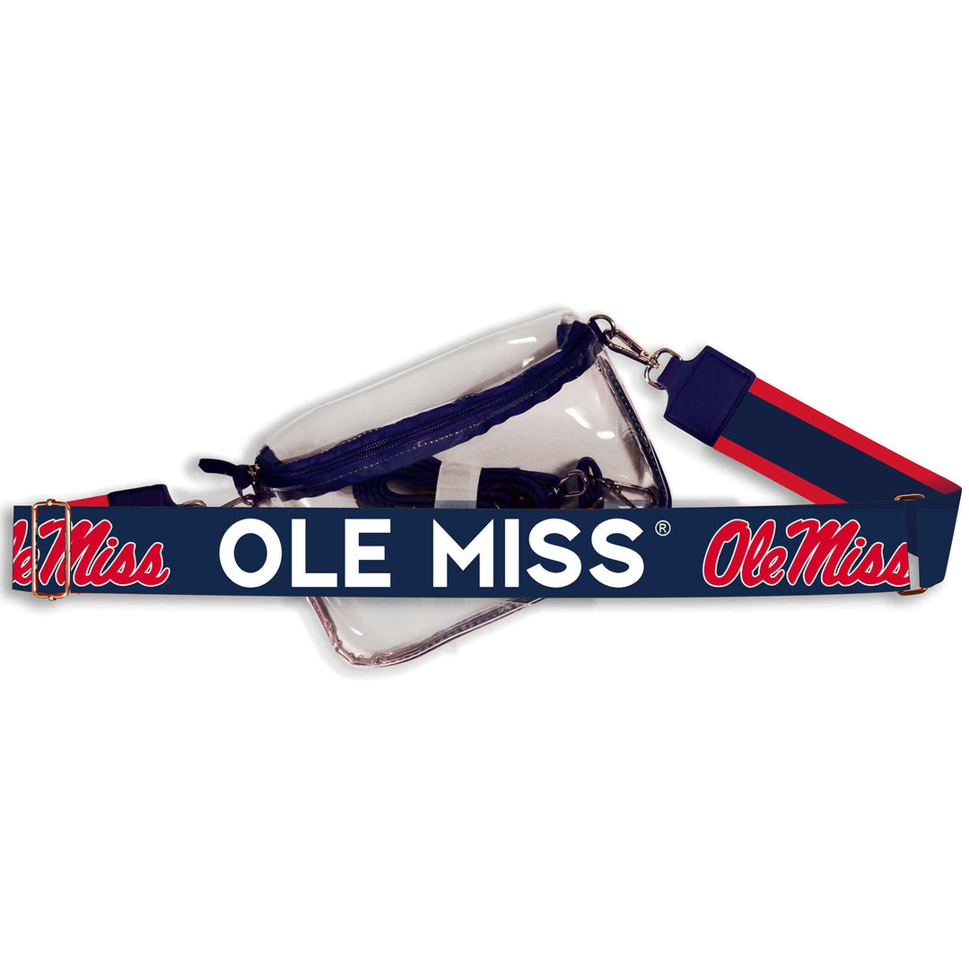 Desden Ole Miss Hailey Clear Sling Bag with Logo Strap by Desden