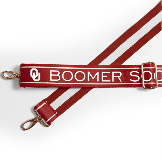 Oklahoma Sooners officially licensed patterned purse strap by Desden