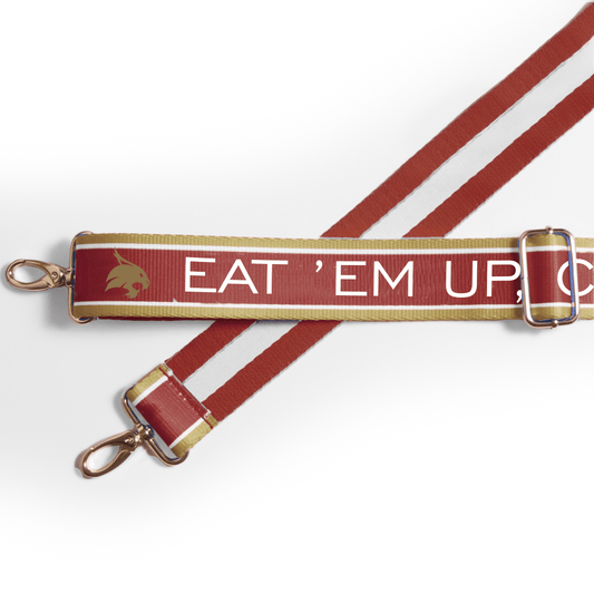 Texas State Bobcats officially licensed patterned purse strap by Desden