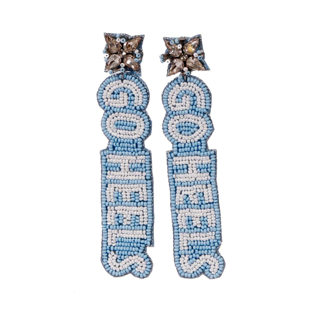 Desden Beaded Cuff PRE ORDER FOR SPRING DELIVERY ๐ PRE ORDER FOR SPRING DELIVERY ๐ North Carolina UNC Tarheels Beaded Earrings in Sky Blue and White by Desden