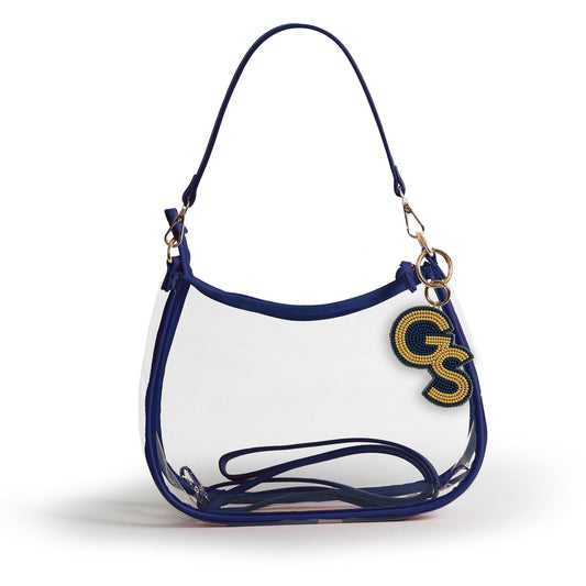 Georgia Southern Eagles Sara Clear Purse with Beaded Charm, stadium-approved, officially licensed, by Desden