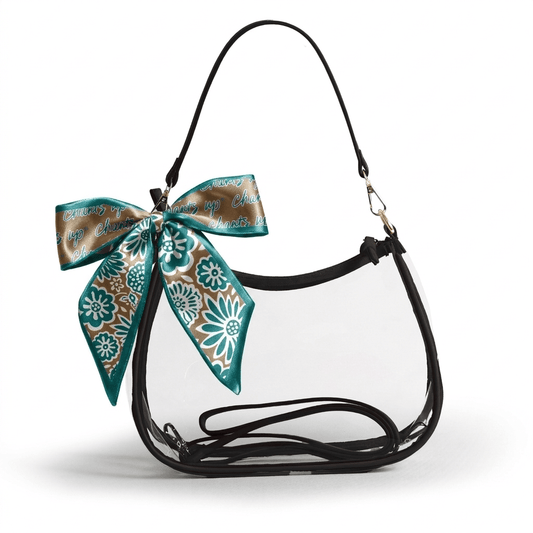 Coastal Carolina Chanticleers Sara Clear Purse with Skinny Scarf, stadium-approved, officially licensed, by Desden