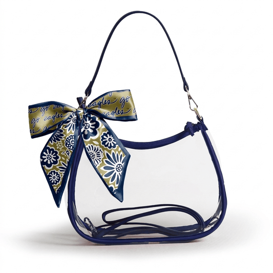 Georgia Southern Eagles Sara Clear Purse with Skinny Scarf, stadium-approved, officially licensed, by Desden