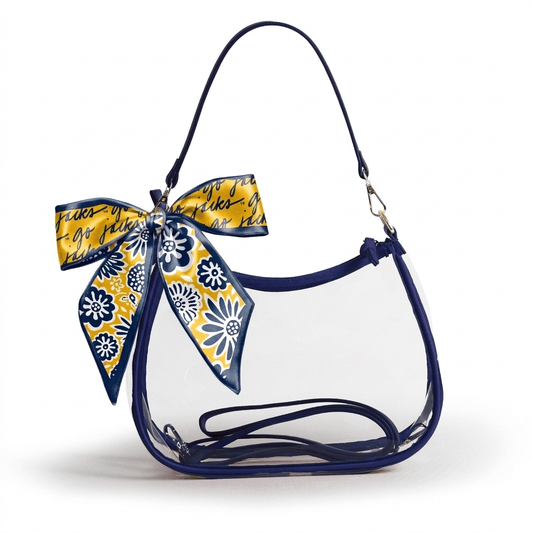 Northern Arizona Lumberjacks Sara Clear Purse with Skinny Scarf, stadium-approved, officially licensed, by Desden