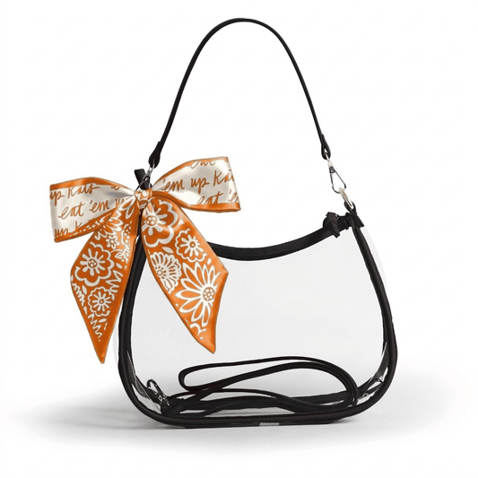 Sam Houston State Bearkats Sara Clear Purse with Skinny Scarf, stadium-approved, officially licensed, by Desden