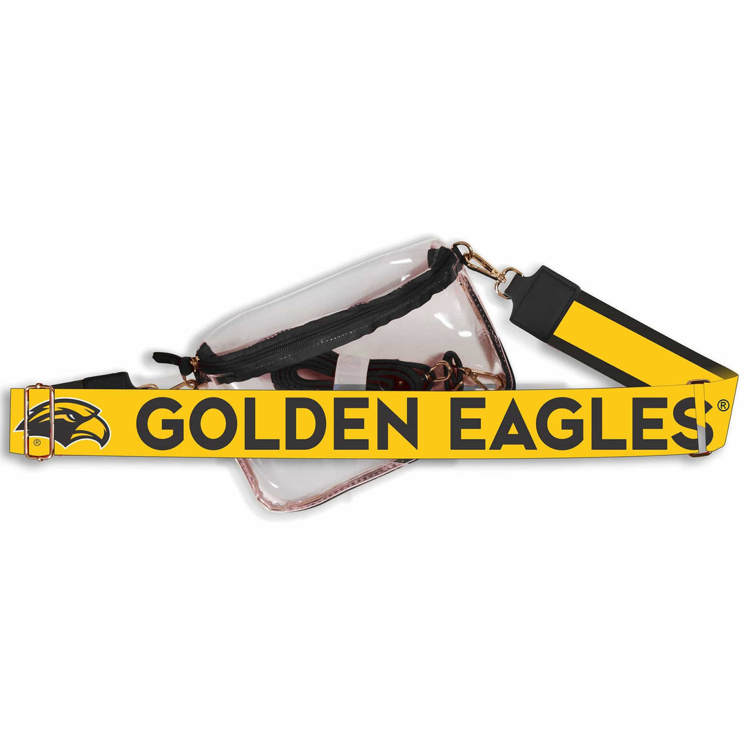 Desden Southern Miss Hailey Clear Sling Bag with Logo Strap by Desden