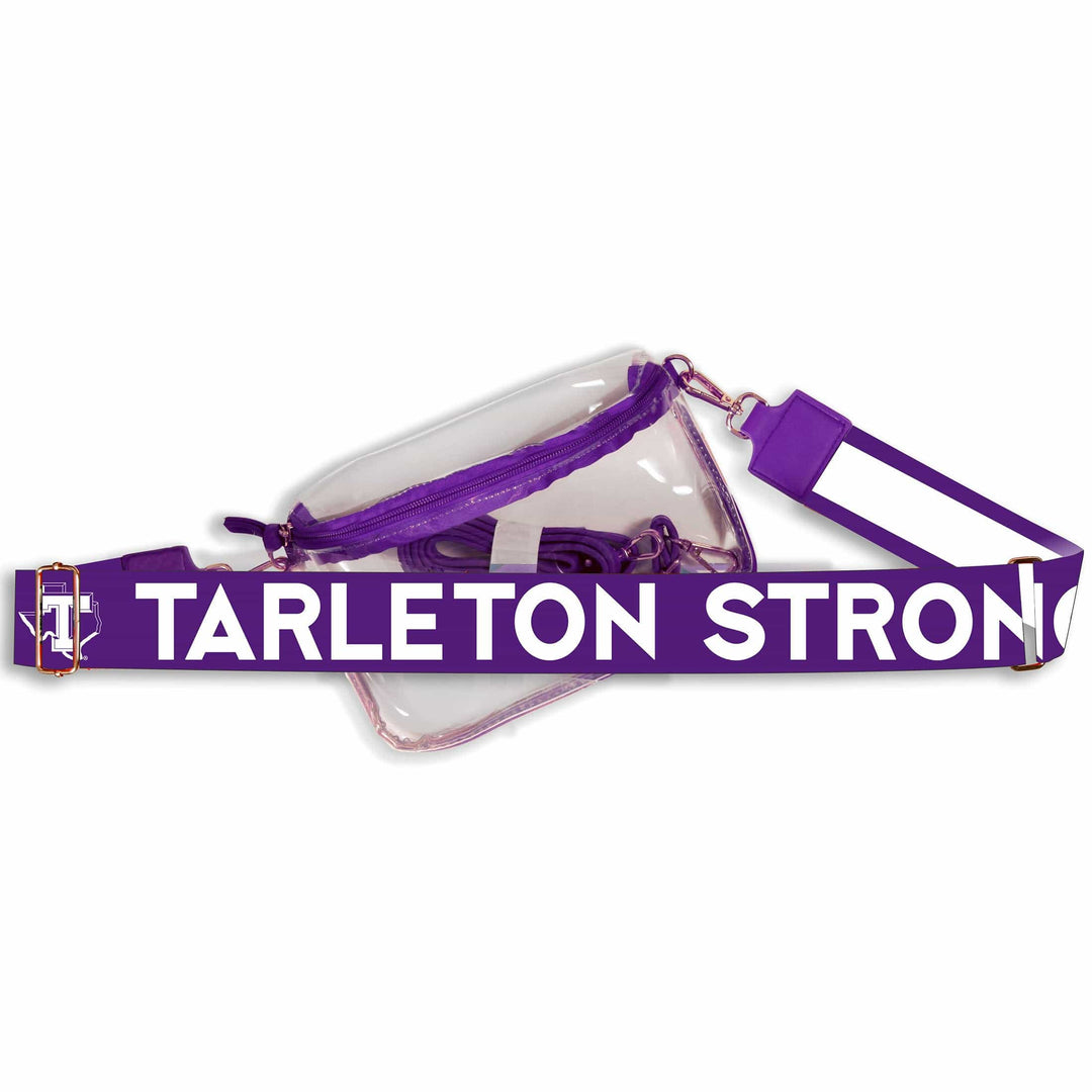 Desden Tarleton State Hailey Clear Sling Bag with Logo Strap by Desden