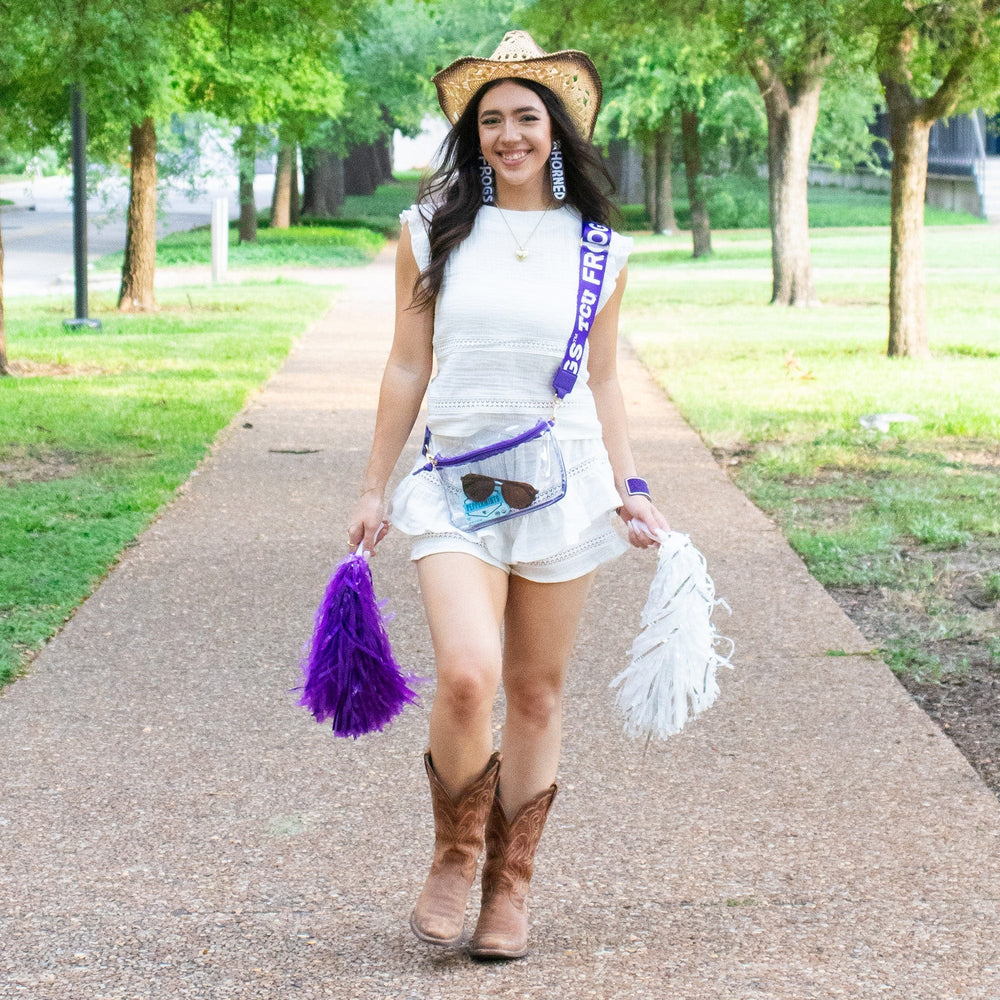 Desden Purse TCU Hailey Clear Sling Bag with Logo Strap by Desden