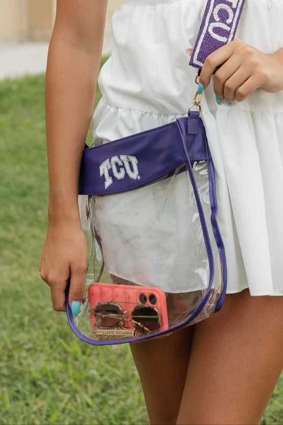 Desden Tote TCU Large Clear Purse with Zipper  by Desden
