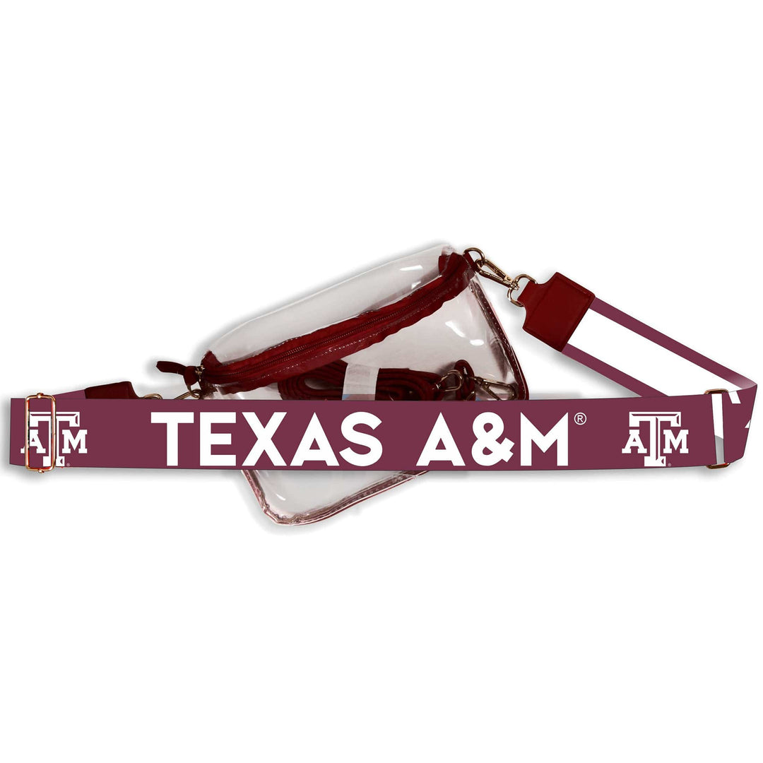 Desden Texas A&M Hailey Clear Sling Bag with Logo Strap by Desden