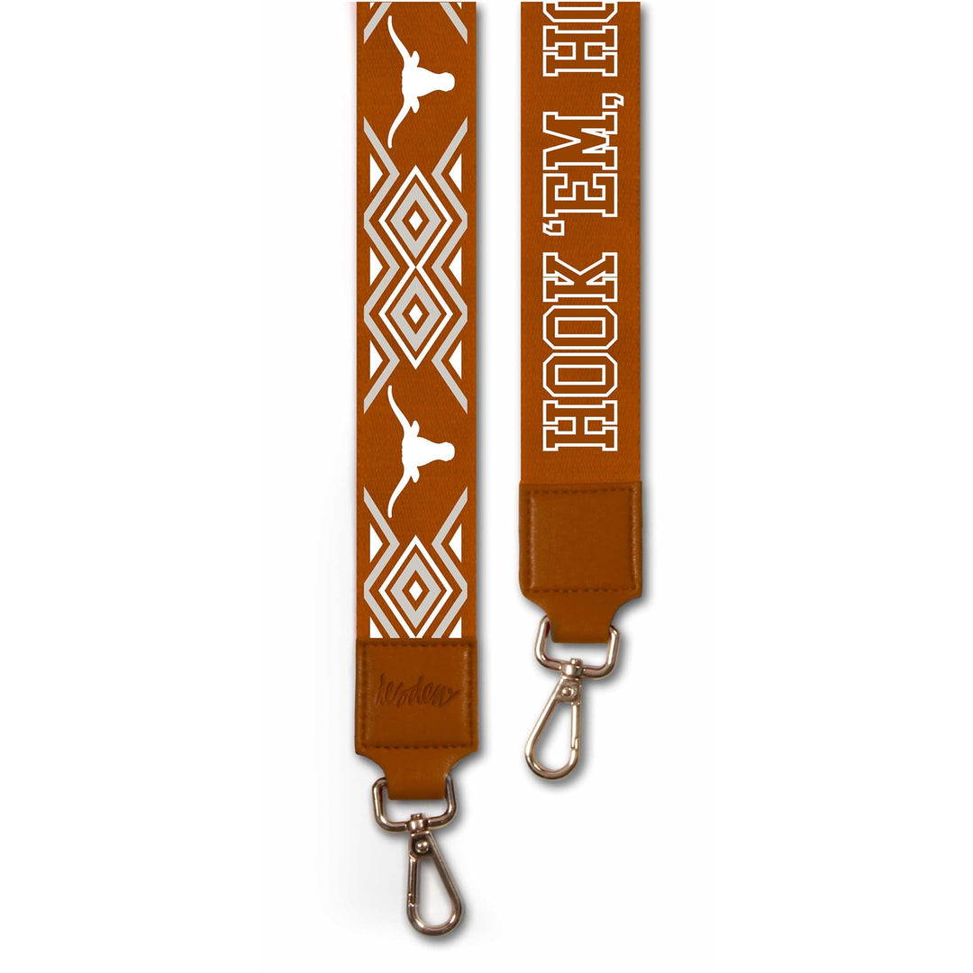 Desden Purse Texas Longhorns Hook Em Purse Strap in Burnt Orange and White by Desden