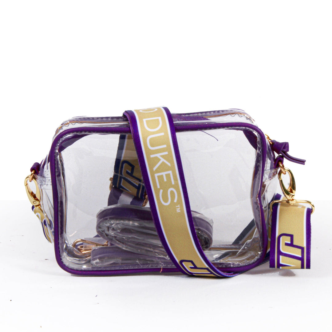 Desden Purse Bridget Clear Purse with Patterned Shoulder Straps - James Madison
