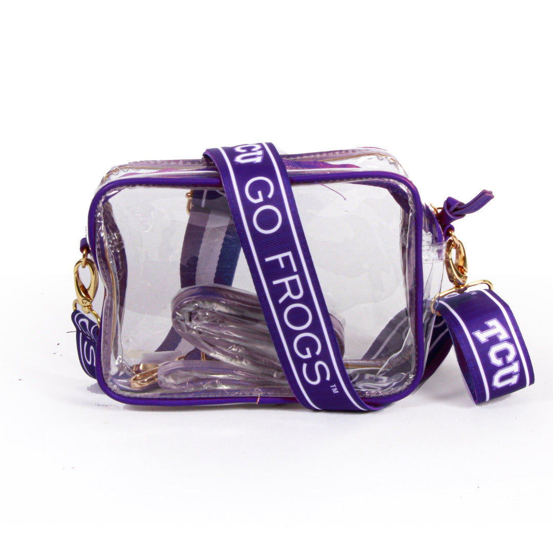 Desden Purse Bridget Clear Purse with Patterned Shoulder Straps - TCU